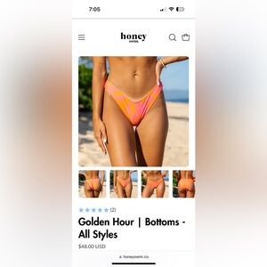 Honey Swim - Golden Hour Classic Bottoms - Large